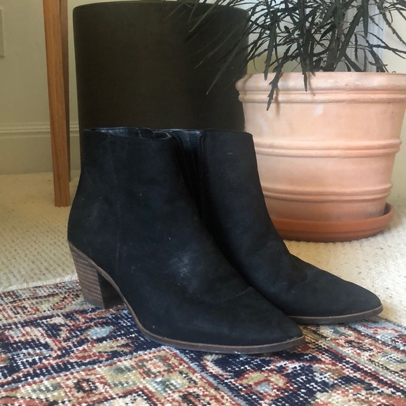 Lucky Brand Heeled Sueded Ankle Boots - Picture 1 of 9